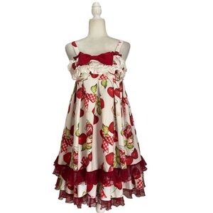 Pretty Rock Baby Retro Dress Cherries Floating In The Universe Sweet Lolita